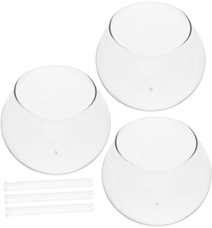 TOPPERFUN Lot de 6 carillons à vent en verre coulé à vent ornement Cloche Carillons éoliens pour adultes Carillons à vent à fleurs Bricolage Carillons éoliens japonais Transparent