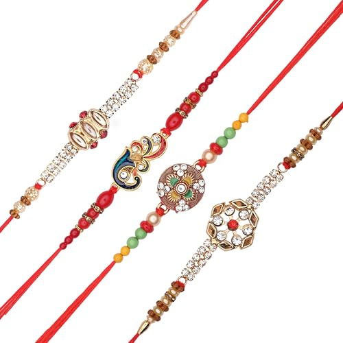 Rakhi for Brother Sister Set of 4 Rakhi Thread Bracelet Dora Set Gift Card