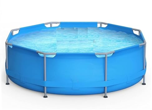Metal Frame Above Ground Swimming Pool with Steel Frame Blue,10ft X 30in