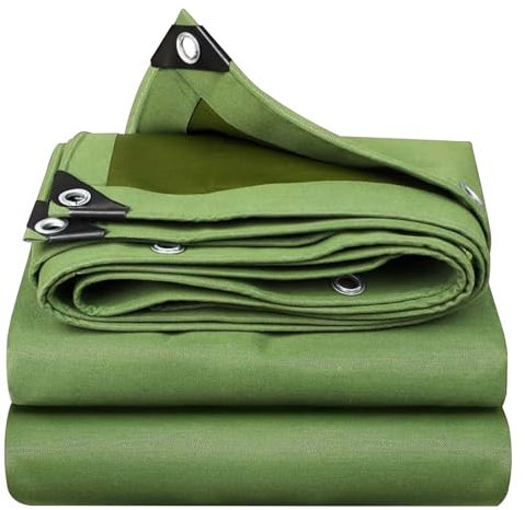 Lona verde resistente de 5 x 6 m, lona de tela Oxford impermeable con ojales, fundas para coche, barco, camping, toldo, uso al aire libre