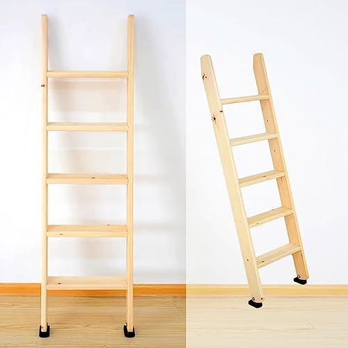 Stabile Holzleiter mit Haken und rutschfesten Füßen, multifunktionale Kletterleiter für Etagenbetten, Wohnmobile, Reiseanhänger und Dachböden – & sicheres Design