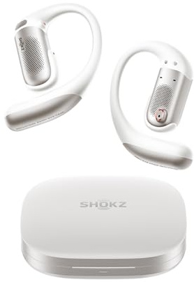 SHOKZ OpenFit Pro Open-Ear-Kopfhörer mit Open-Ear Geräuschreduzierung | Bluetooth 6.1, Optimised for Dolby Atmos, 50 Std. Akku, IP55, tiefer Bass, klare Anrufe, Arbeit, Sport und Outdoor, Weiß