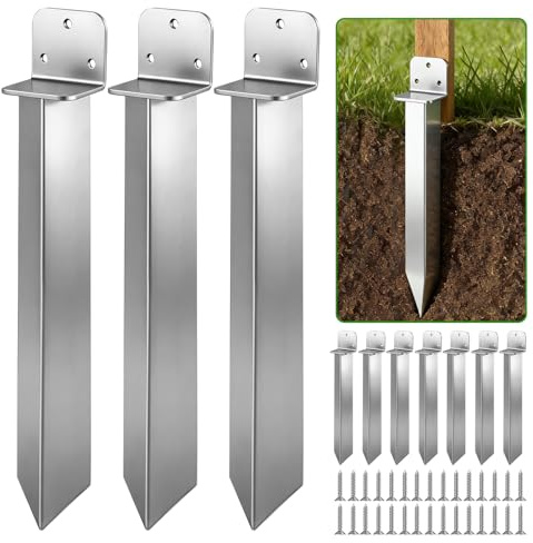 wowspeed 10er Set Erdanker Bodenanker 40cm Heringe Erdnägel Stabil, Bodenanker Schaukel mit 30 Schrauben, 5cm Breite, Erdspieße Metall für Schaukel Schuppen Hund Carport Camping