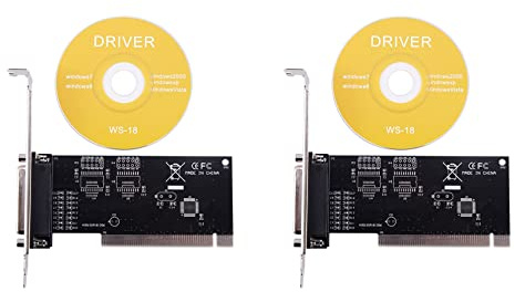 Deechate 2 x PCI-Erweiterungskarten-Adapter, 25-polig, parallel, LPT, Pci auf parallele DB25-Drucker-Port-Controller-Karte
