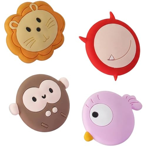 4PCS Door Handle Protectors, Door Handle Stopper, Animal Doors Stop, Soft Scratch Protection Self-Adhesive Adorable Doors Stoppers for Walls Corners Cabinets Fridge Home Decor