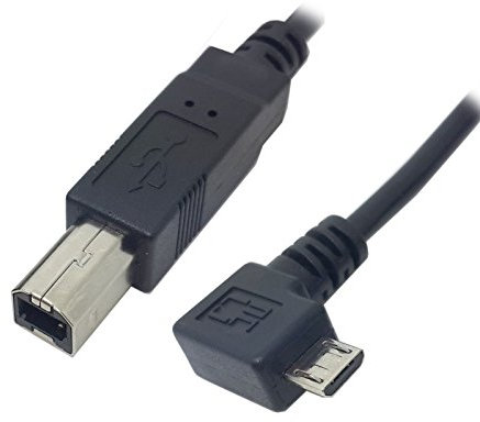 Cablecc Cavo da micro USB OTG ad angolo sinistro di 90 gradi a tipo B standard per stampanti, scanner, hard disk, 60 cm
