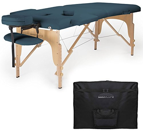 Saloniture professionnel Table de massage pliante portable avec housse de transport – Plusieurs coloris disponibles