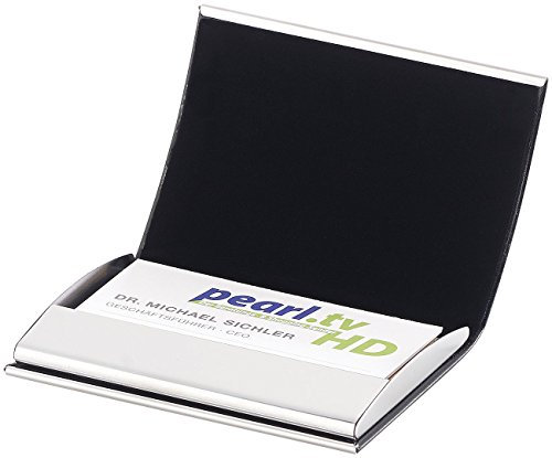 PEARL RFID Kartenetuis: Elegantes Visitenkarten- & Kreditkarten-Etui, Kunstleder & Edelstahl (Visiten und Kreditkarten-Etui, für, Geldbeutel)