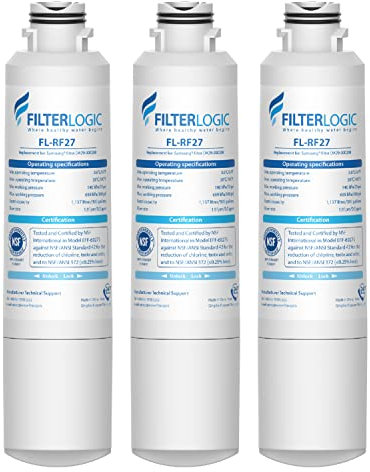 Filterlogic DA29-00020B Refrigerator Water Filter, Replacement for Samsung HAF-CIN, HAF-CIN/EXP, DA29-00020A/B, DA97-08006A, RF28HMEDBSR, RF4287HARS, RF263TEAESG, RH22H9010SR, 3 Pack