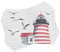 ABAKUHAUS Lighthouse Place Mats Set of 4, Seagulls Beach Sea, Washable Fabric Placemats for Dining Room Kitchen Table Decor, Red Grey White