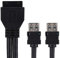Zerone 19Pin/20Pin Female Header to Dual USB3.0 Desktop Front Motherboard Panel Mount Cable with Fixed Feet(0.3m)