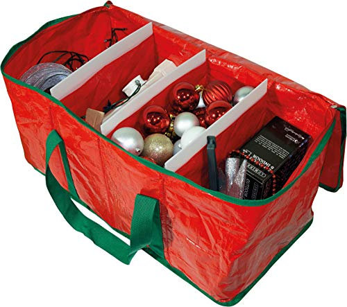 Netagon Christmas Tree Wrapping Papers Wreath Decorations Bauble Box Storage Bags Xmas Organiser Holder (Light & Decoration Storage Box)