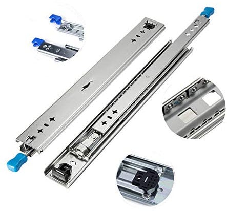 LYBC 1 Paar 950mm Schwerlast Vollauszüge Schubladenschienen,19mm Nut Schubladenauszug Teleskopschienen mit Arretierung,Verzinktem,kaltgewalztem Stahl