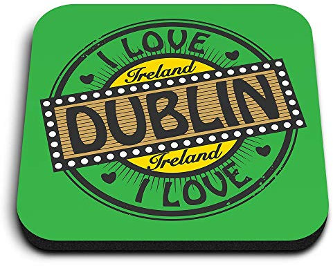 1 x Square MDF Fridge Magnet - I Love Dublin Ireland Irish Travel Stamp 5014