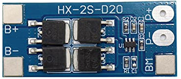 2S 10A HX-2S-D20 7,4V (8,4V) BMS Li-Ion LiPo Schutzplatine Board für NI-Co-Mn-Lithiumzelle, Li-Co-Zelle, Li-Mn-Zelle, LiPo-Zelle