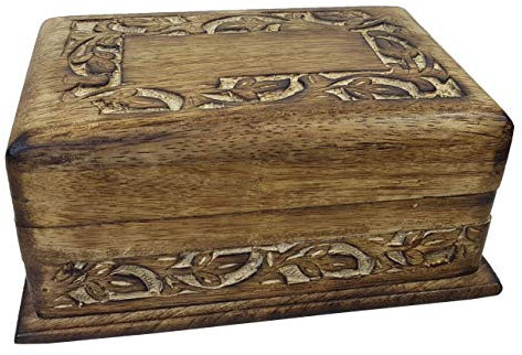 Einkaufszauber Trick-Kiste geschnitzt mit Geheimnis Beschreibung