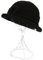 ZffXH Winter Herbst Wolle Strickmütze 1920 Vintage Beanie Cap Kirche Bucket Hat für Frauen Damen, dunkelschwarz, L