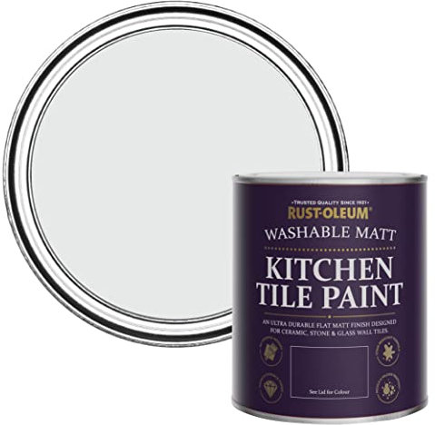 Rust-Oleum Peinture Blanche Résistante à l'eau pour Faïence de Cuisine, Finition Mate - Monaco 750ml
