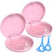 2 Stück Zahnspangendose Gebissdose, Zahnprothesen Behälter mit 2 Aligner Entfernungswerkzeug, Zahnschiene Box, Prothesendose, Zahnspangenbox, Spangendose, Dose für Zahnprothese, Prothesenbox Rosa.