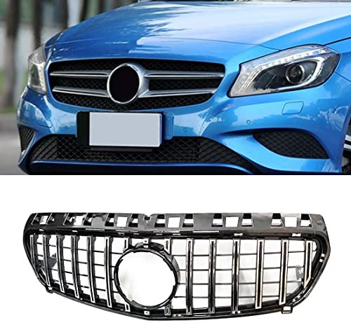 HZTWFC Ersatz ABS Silber Frontstoßstange Kühler Diamond Racing GT Stil Kühlergrill Für Mercedes A Klasse W176 2013 2014 2015