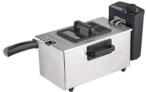 Deep Fryer With Viewing Window Stainless Steel Deep Fat Fryer Adjustable Thermostat Control Removable Oil Basket For Cooking French Fries, Onion Rings, Egg Rolls, Fried Chicken (Color : 3L)