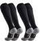 Fussballsocken Herren Stutzen Fussballstutzen - Anti-Rutsch-Socken Stoppersocken 2 Paar EU 43-46 – Sportsocken Trainingssocke Sockenstutzen mit Noppen - für Fussball, Laufen, Training (Schwarz 4)