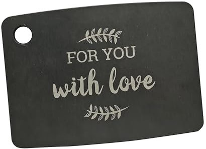 JADE Gourmet Kitchen Decorato Kiss The Cook - Tagliere in Fibra di Legno Laminato, 20.3 x 15 x 0.6 cm, con foro per appendimento, adatto a tutti i cibi, lavabile in lavastoviglie (For You With Love)