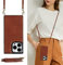 UEEBAI Crossbody Wallet Case for iPhone 13 Pro Max 6.7 inch, Kickstand with Adjustable Removable Lanyard Neck Strap Case Card Holder Shockproof Cover Magnetic Clasp Cover Flip Case -Brown