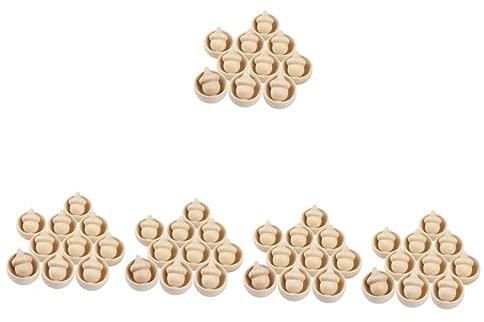 DOITOOL 50 Sätze Kleine Holzschale Mit Eicheln Innendekoration Desktop-spielzeug Holzdekor Tischdekoration Holzspielzeug Holzhandwerk Kidcraft-spielset Hölzern Zubehör Kind Holzfarbe
