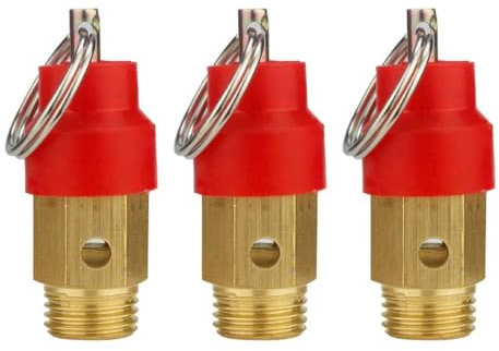 EIHI 3 Pezzi 1/8 BSP Valvola di Sicurezza per Pressostato Compressore Aria, per la Sicurezza Della Pressione