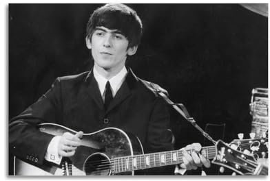 TeDe George Harrison in His Youth, Nostalgisches Poster, dekoratives Gemälde, Druck, Leinwand, Wandkunst, Wohnzimmer, Schlafzimmer, Poster, Gemälde, 20 x 30 cm, ungerahmt