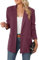LUYAA Giacca blazer oversize da donna, casual, lavoro, ufficio, giacca con fodera e spalline, Rosso e viola., Medium