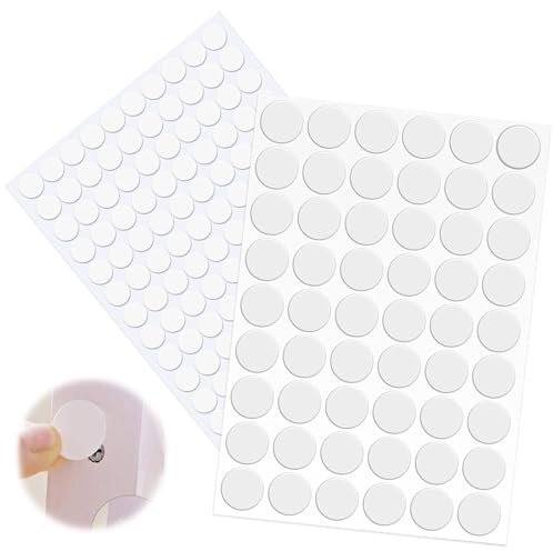 194 Stück Möbel Abdeckung Aufkleber, 54 Stück 21mm Selbstklebende Abdeckkappen, 140 Stück 12mm Schrauben Abdeckkappen, Schraubenloch Aufkleber für Wandschränke,Schreibtische,Möbel Reparaturen(Weiß)