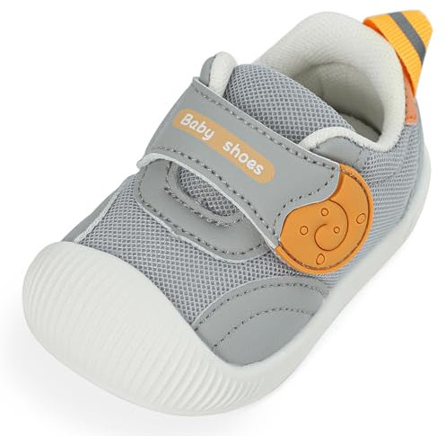 MK MATT KEELY Zapatos Bebé Niño Niña Primeros Pasos Zapatillas Malla Transpirable Ligero con Suela Suave Antideslizante,Gris,21.5 EU