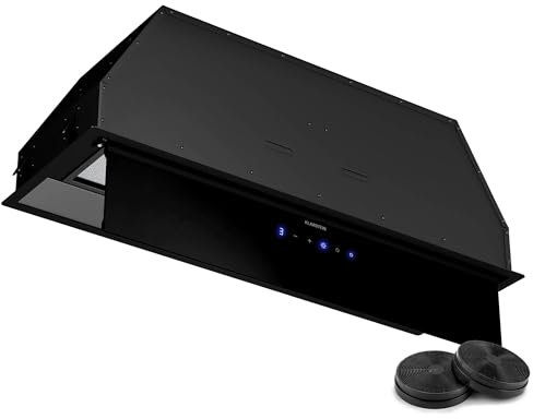 Klarstein Ventimate Campana Integrada, 85cm Campana Extractora con Control Táctil, 390 m³/h, Eficiencia Energética A+, Motor Silencioso, Luz LED, Filtro de Carbón para Recirculación, Negro