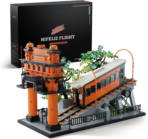 Nifeliz Eisenbahn Modellbausatz für Erwachsene, Klemmbausteine Standseilbahn zum Sammeln & Ausstellen, Zug Bauspielzeugsets Geschenk für Männer und Frauen (2892 Teile, NF10294)