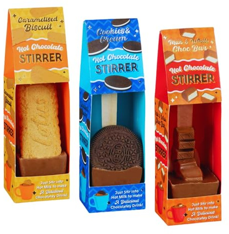 Hot Chocolate Spoons - Festive Selection Of 3 x Delicious Hot Choc Spoons Hot Chocolate Station Gift Set Great For Christmas Gifts For Kids - Stocking Fillers