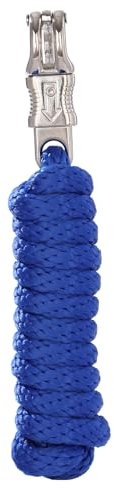 Merauno® Führstrick für Pferd - Anbindestrick in verschiedenen stylischen Designs, Führleine, Anbindeseil Pony, Esel, Ziege mit Panikhaken (Königsblau, Panikhaken)
