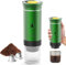 Cafetera Portatil Capsulas, 3 en 1 Cafetera Espresso Portátil, Cafetera Multicapsulas y Molido, Calentamiento Rápido Cafetera Portatil para Oficina y Hogar (Verde)