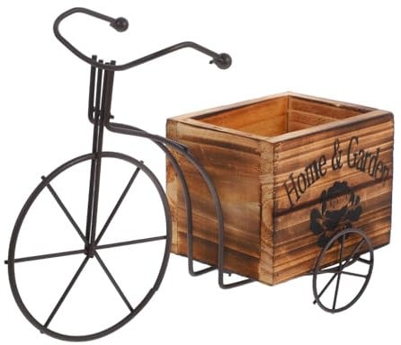 BESPORTBLE Garden Bicycle Planter for Outdoor Use - Novelty Wooden Flower Pot Stand - Large Size Unique Bike Design for Flower Display for Home and Garden Decor
