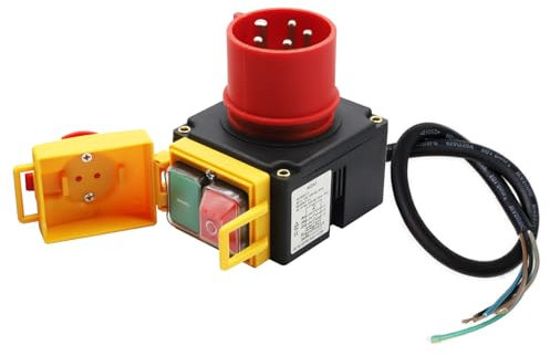 Interrupteur de Machine 400V Binghe 3 phases 400 V Interrupteur électromagnétique, Interrupteur de Tension Zéro, Interrupteur électromagnétique étanche avec prise CEE, Câble, Inverseur de phase