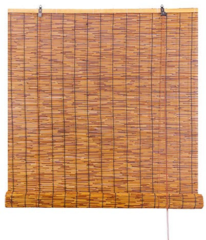 Tende in bambù tessute a mano per porte a rullo interne ed esterne, decorazione retrò naturale, tende in canne di bambù, tende per bloccare il sole, 80 x 150 cm