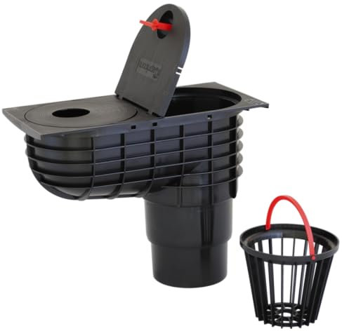 WYSKONT Drenaggio – Cassetta dell'acqua piovana – scarico dell'acqua piovana – scarico per grondaia – scarico pioggia – diametro di scarico DN110 / DN125 (nero)