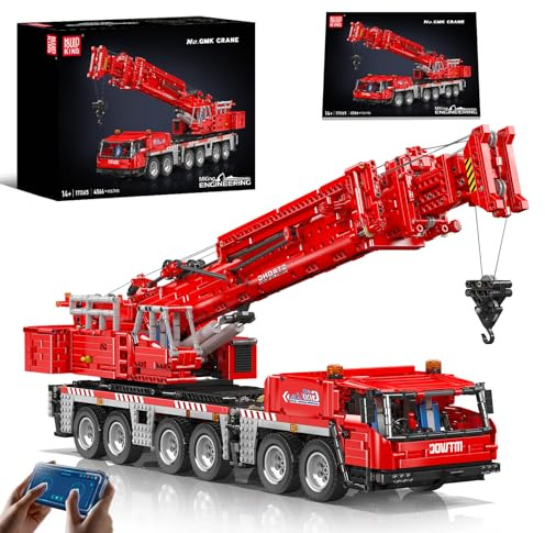 Mould King 17065 Technik Groß Kran Bausteine für GMK Raupenkran, APP Fernbedienung LKW mit 5 Motoren Bausätze Spielzeug Geschenke (4566 Teile)