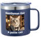 Vaso de café aislado personalizado, taza de café de acero inoxidable grabada de 14 onzas, taza de viaje personalizada con asa y tapa, regalo personalizado ideal para mujeres, hombres, amigos (azul