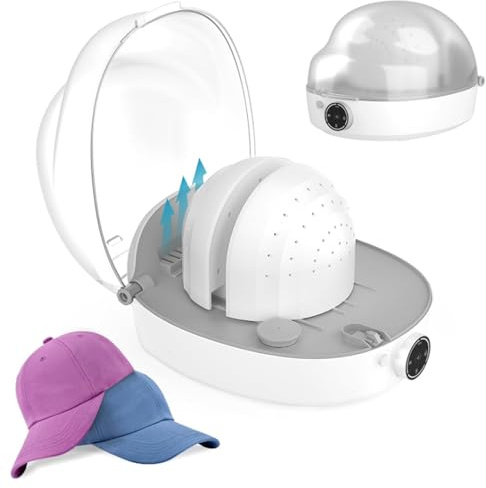 Automatischer Kappenreiniger, All-in-One-Hutpflegegerät mit Dampfreinigung, Bügeln und Trocknen für Fischerhüte, Baseballkappen, Fischerhüte, Filzhüte, Wiederherstellung verformter Hutformer