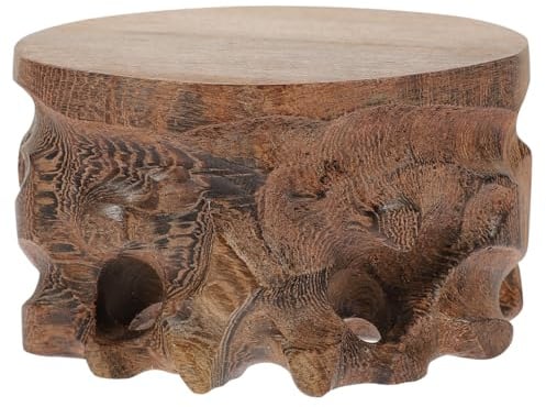 MOTHNUR Runder Holzsockel aus Massivem Hartholz Stabiler Deko Holzständer Robust und Formbeständig Geeignet als Vase und Schmuckhalter für Zuhause Büro Blumenladen und Ausstellungen