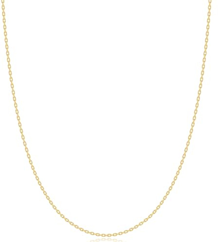 Gacimy Chain Necklace for Women, 14K Gold Plated Cable Chain for Women, 1.1mm Thin Dainty Necklace Chains 18 Inch
