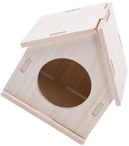 ARTSEWPLY Holzhaus für Hamster und Kleintiere Stabiles Holzversteck mit Natürlichem Design Gemütliches Häuschen für Hamster Eichhörnchen Meerschweinchen Sicheres Spiel Schlafhaus