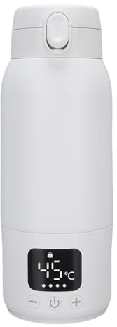 Fabater Chauffe-lait Portable sans Fil en Acier Inoxydable 316, Bouilloire électrique de Voyage Rechargeable IPX6 500 Ml, Chauffe-lait pour Bébés